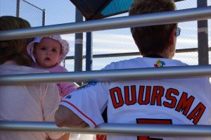 Intent on the game...bringing the Dutch some Irish luck