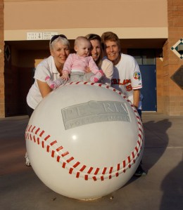 Jolanda, Kate, Floor and Aunt Cora at Peoria Stadium