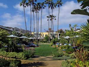Looking into the courtyard at the Pavilion Hotel