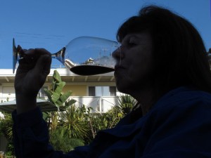 A classic sipping pose