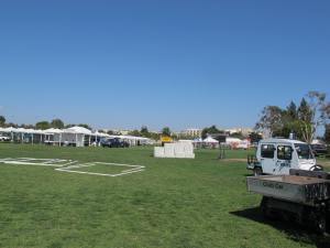 The field that would hold 12,000 people the next day