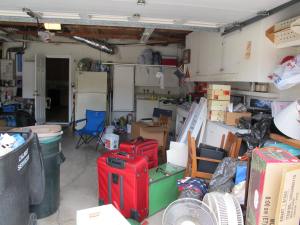 Garage sale prep in the garage