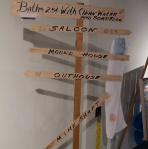 The sign outside the Deadwood Saloon