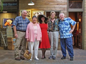 Posing in the old packing house...Steve, Margie, Connie, Cora, Dick