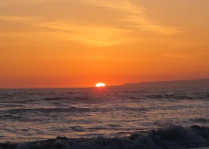 Sunset behind Santa Cruz