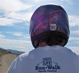 Back seat view of the trail