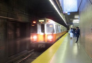 The Orange Line T arriving
