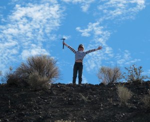 Dalan with his rock hammer