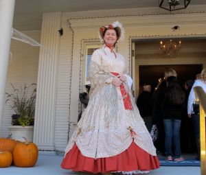 Tina helped usher in the guests of the day.  She also made several of the dresses worn by the other ladies.