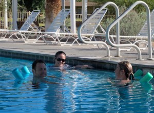 The big kids enjoying the pool.
