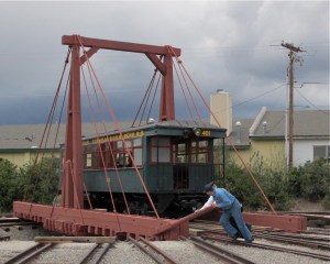 Starting to turn the trolley