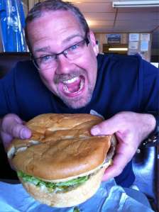 This is a photo from the interet since I didn't get my own photo.  But you get the idea of how big this burger is.