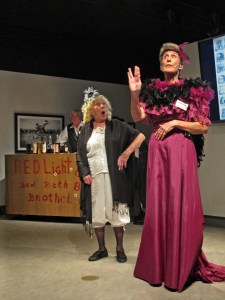 Fanny Mae South from the North. Peachy Keen, singer/dancer (?) who trained in San Francisco at the Institute of Vulcanology. She is taking over Fannie Mae South’s role at the Bag Piper’s Opera House.