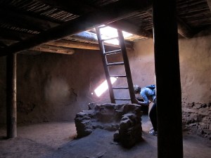 We got to go inside a reconstructed kiva where ceremonies and social events would have taken place for the Pueblos.