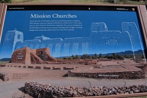 This shows an overlay of the two churches that were built here. The second was smaller due to a smaller Pueblo population.