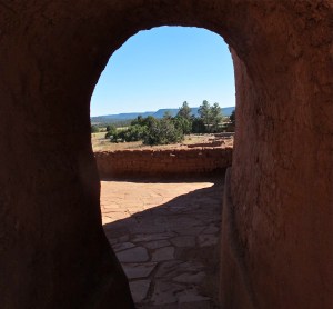 This is a view from one of the church exits near the altar.