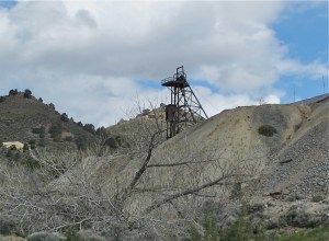 A headframe was used to lift ore out of the mine