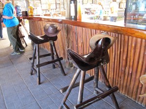 I had to take a picture of these unique bar stools