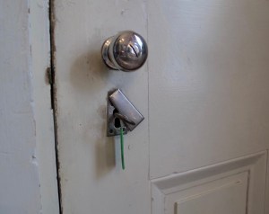 Keyhole covers were sometimes used to ward off evil spirits or even to shut out some of the heat or cold.