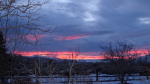 Sunrise on January 27 with snow still on the ground.