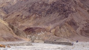 There has been a lot of erosion from the mountains and it becomes very easy to see how alluvial fans are formed. 