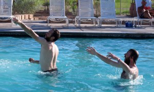 Playing in the pool was one our fun activities. I love this pool because it’s fed by a warm spring, has no chlorine and the water is re-circulated each day. The water is then used on the golf course.